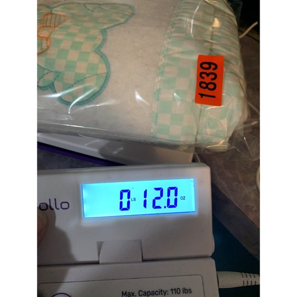 Cuddle Time Baby Crib Blanket VTG Mint Checkered Embroidered Detailed Bear with - Picture 9 of 9